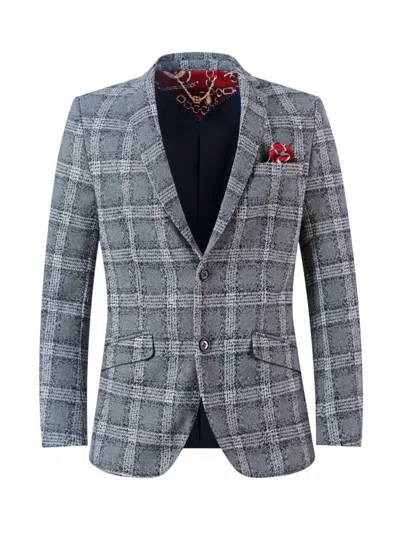 Elie Balleh Men's Slim Fit Plaid Sportcoat In Grey