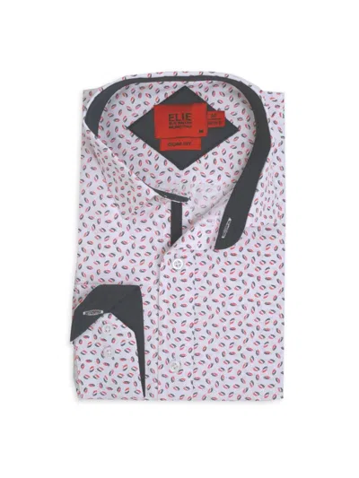 Elie Balleh Men's Slim Fit Print Dress Shirt In Red