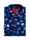 Elie Balleh Men's Slim Fit Sea Shell Print Shirt In Blue