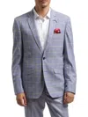 Elie Balleh Men's Slim Modern Fit Plaid Blazer In Baby Blue