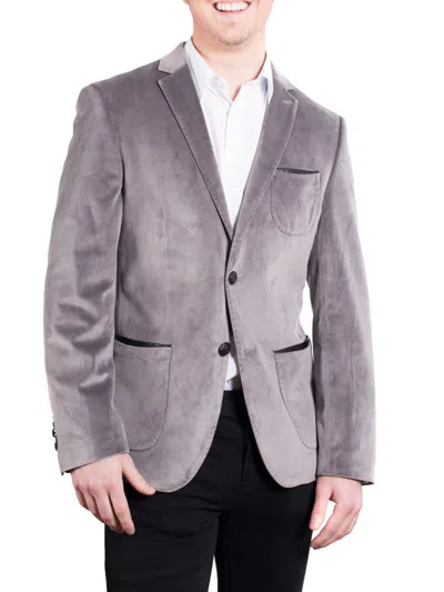 Elie Balleh Men's Slim Modern Fit Velvet Sportcoat In Grey