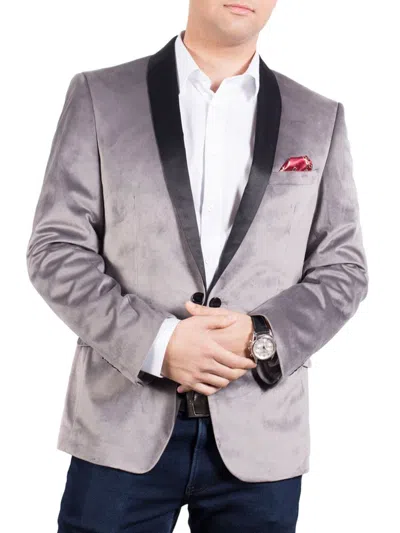 Elie Balleh Men's Slim Modern Fit Velvet Tuxedo In Grey