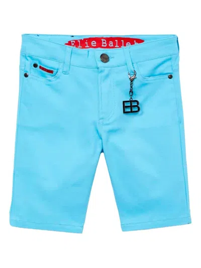Elie Balleh Men's Solid Twill Shorts In Aqua