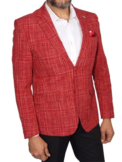 Elie Balleh Men's Textured Single Breasted Blazer In Red