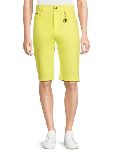 Elie Balleh Men's Twill Flat Front Shorts In Yellow