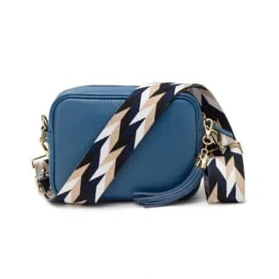 Elie Beaumont Crossbody Handbag Denim Blue W Designer Strap