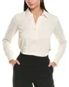 Elie By Elie Tahari 1/2-placket Collared Top In White