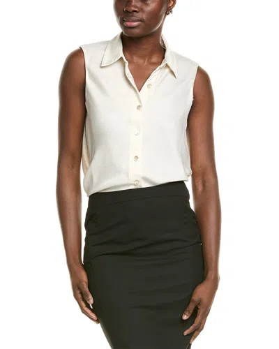 Elie By Elie Tahari Bias Button Collared Shirt