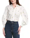 Elie Tahari Elie By  Embroidered Puff Sleeve Shirt