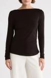Elie Elie Tahari Bateau Neck Top In Black