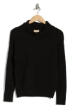Elie Elie Tahari Cable Stitch Turtleneck Sweater In Black