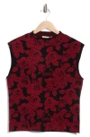 Elie Elie Tahari Cap Sleeve Jacquard Sweater In Multi