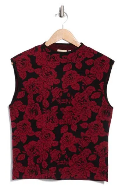 Elie Elie Tahari Cap Sleeve Jacquard Sweater In Multi