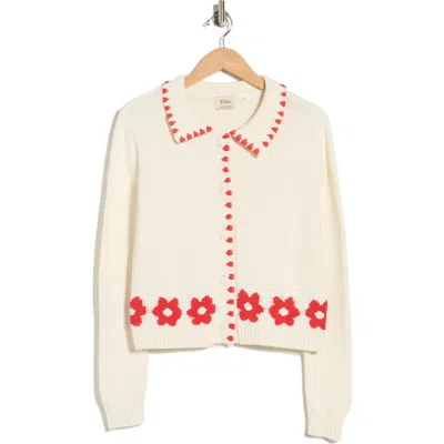 Elie Elie Tahari Collared Buttoned Cardigan In White