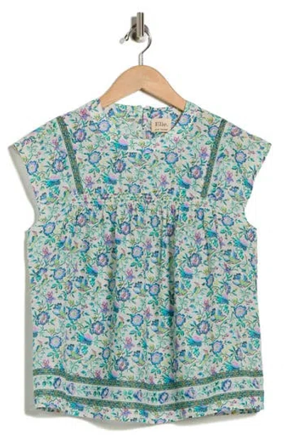Elie Elie Tahari Crewneck Cap Sleeve Top In Blue