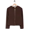 Elie Elie Tahari Crop Full Zip Hoodie In Brown