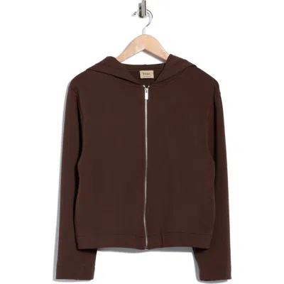 Elie Elie Tahari Crop Full Zip Hoodie In Brown