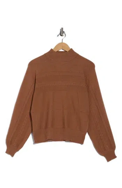 Elie Elie Tahari Dolman Balloon Sleeve Sweater In Brown