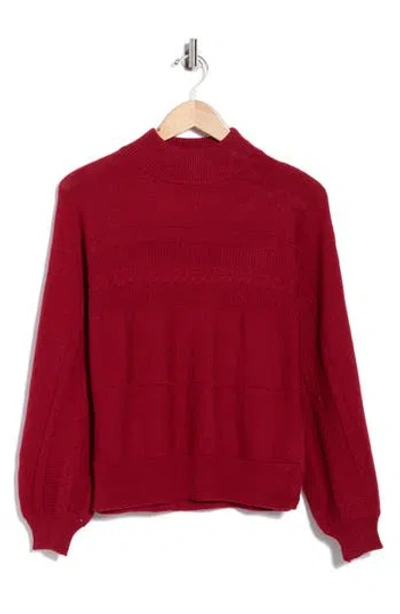 Elie Elie Tahari Dolman Balloon Sleeve Sweater In Red