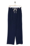 Elie Elie Tahari Drawstring Linen Blend Pants In Blue