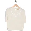 Elie Elie Tahari Embellished Short Sleeve Sweater In White