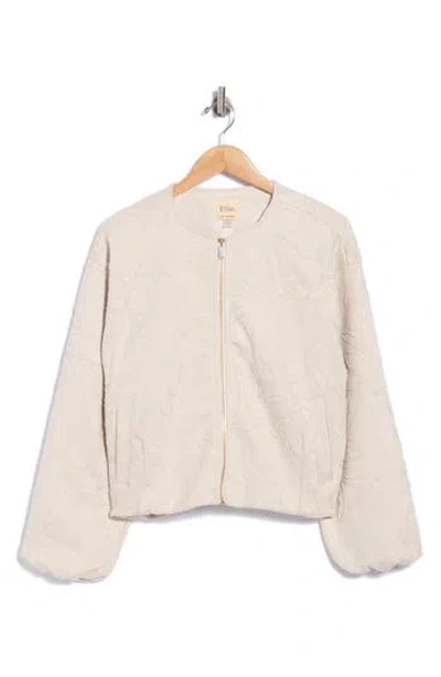 Elie Elie Tahari Embroidered Cropped Bomber Jacket In Neutral
