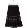 Elie Elie Tahari Embroidered Gauze Maxi Skirt In Black