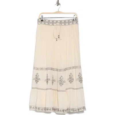 Elie Elie Tahari Embroidered Gauze Maxi Skirt In Buttercream
