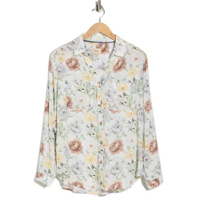 Elie Elie Tahari Floral Button-down Shirt In Pink