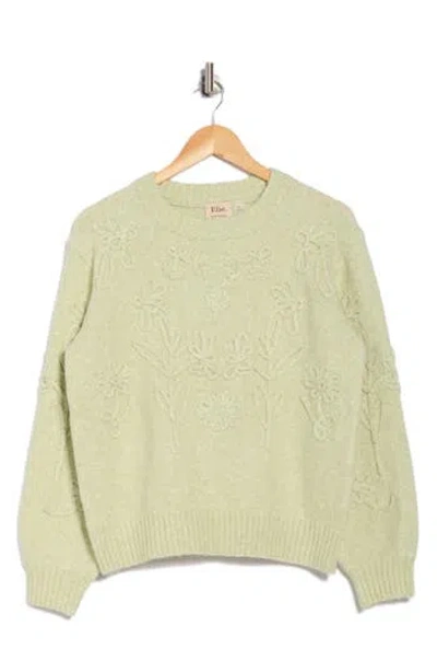 Elie Elie Tahari Floral Embroidered Crewneck Sweater In Green