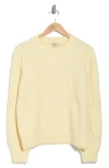 Elie Elie Tahari Floral Embroidered Crewneck Sweater In Yellow