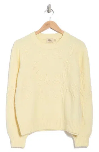 Elie Elie Tahari Floral Embroidered Crewneck Sweater In Yellow