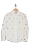 Elie Elie Tahari Floral Embroidered Long Sleeve Button-up Shirt