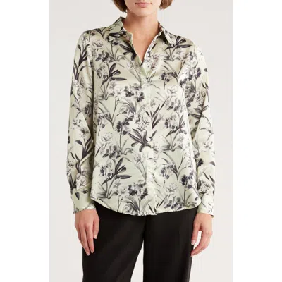 Elie Elie Tahari Floral Long Sleeve Button-up Shirt
