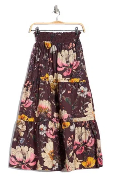 Elie Elie Tahari Floral Tiered Cotton Pull-on Skirt