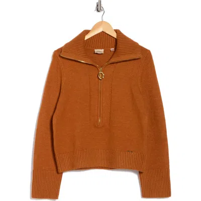 Elie Elie Tahari Half Zip Sweater In Brown
