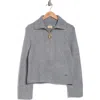 Elie Elie Tahari Half Zip Sweater In Gray