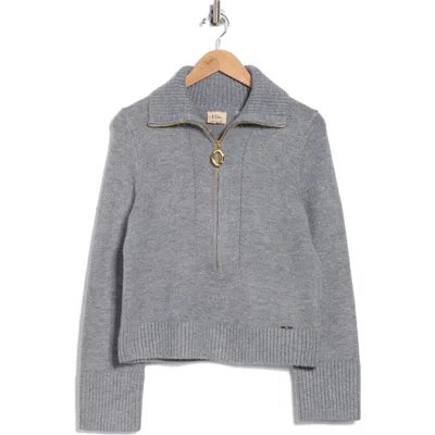 Elie Elie Tahari Half Zip Sweater In Gray