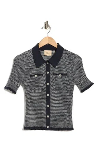 Elie Elie Tahari Herringbone Cardigan Sweater