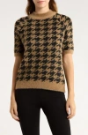 Elie Elie Tahari Houndstooth Sweater In Brown