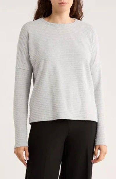 Elie Elie Tahari Long Sleeve Drop Shoulder Crewneck Top