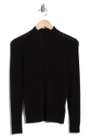 Elie Elie Tahari Mock Neck Pointelle Sweater In Black