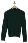 Elie Elie Tahari Mock Neck Pointelle Sweater In Green