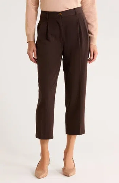 Elie Elie Tahari Pleated Ankle Pants In Brown