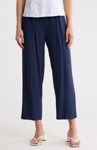 Elie Elie Tahari Pleated Cropped Pants In Blue