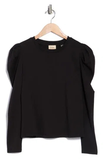 Elie Elie Tahari Pleated Shoulder Top In Black