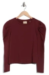 Elie Elie Tahari Pleated Shoulder Top In Burgundy