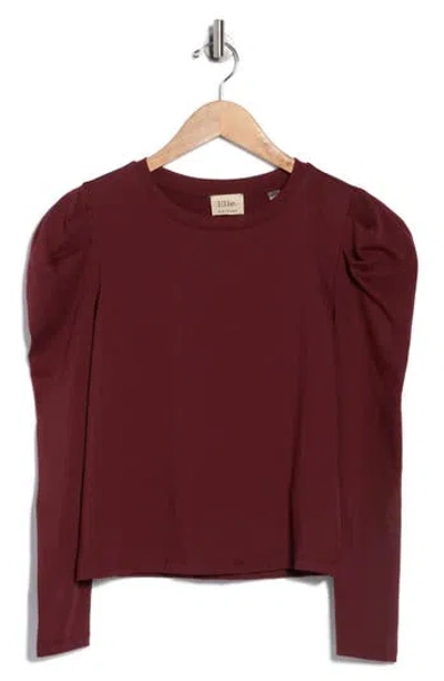 Elie Elie Tahari Pleated Shoulder Top In Burgundy