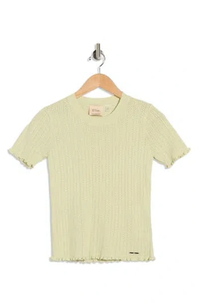 Elie Elie Tahari Pointelle Short Sleeve Sweater