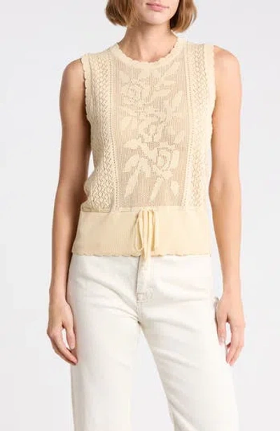 Elie Elie Tahari Pointelle Stitch Sweater Tank In White